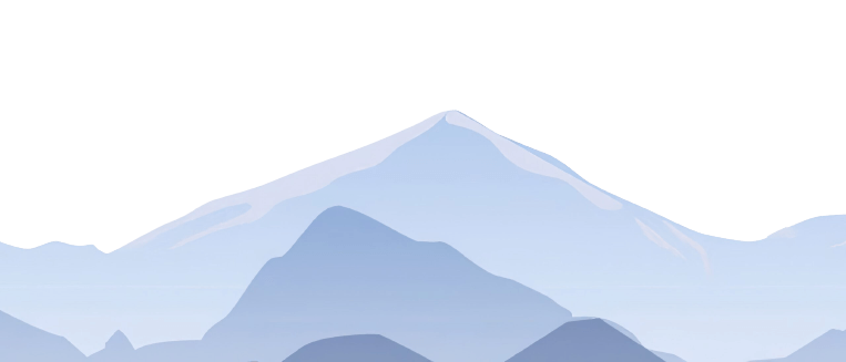 Illustration of mountains with blue peaks